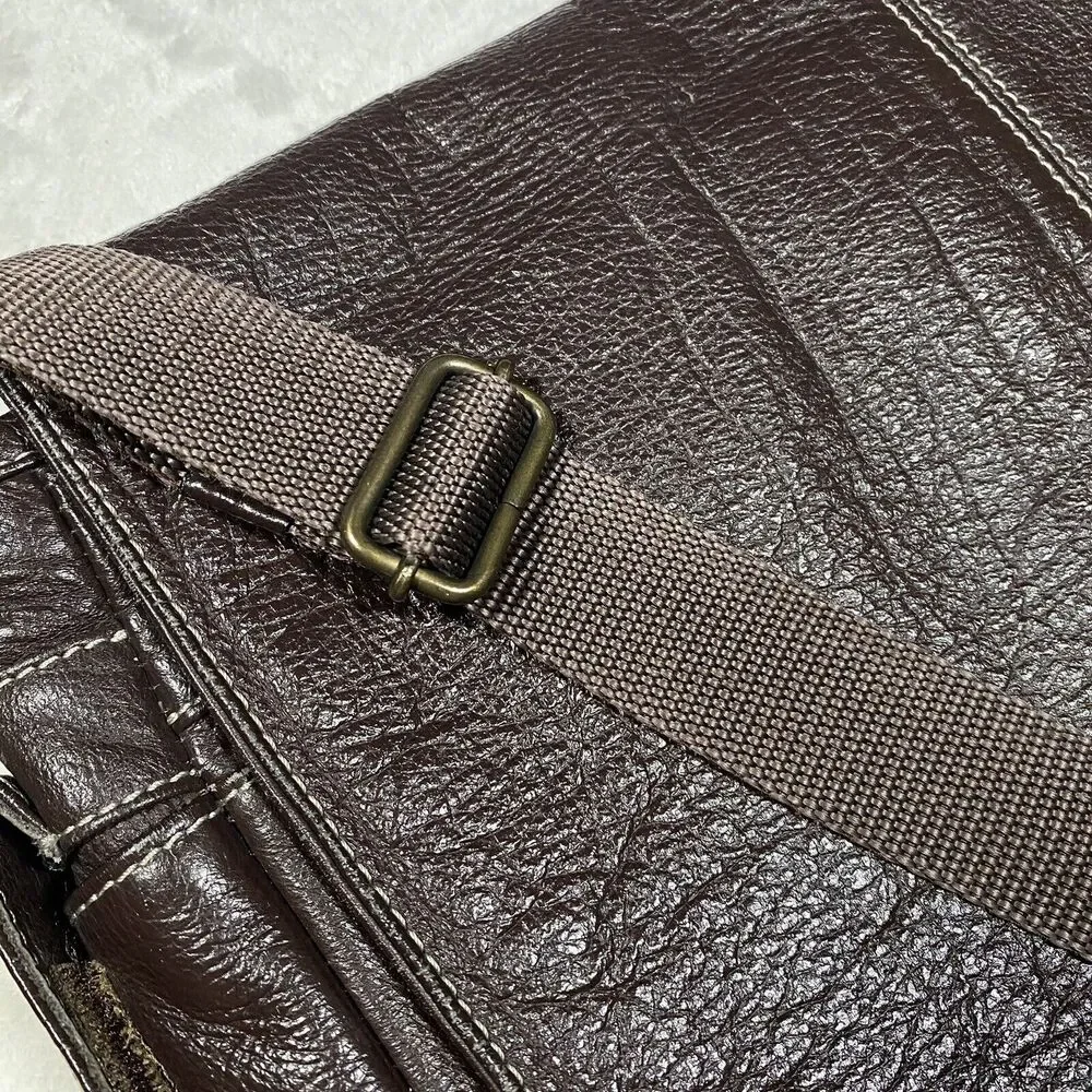 Marruecos Columbian Leather Messenger Bag Laptop Bag Hand Crafted Brown Pebbled